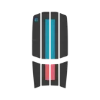 DUOTONE Pad Front Surf Team 3mm 8 pcs DARK GREY/STRIPES