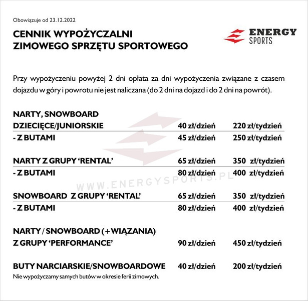 Wypożyczalnia Sprzętu Narciarskiego i Snowboardowego
